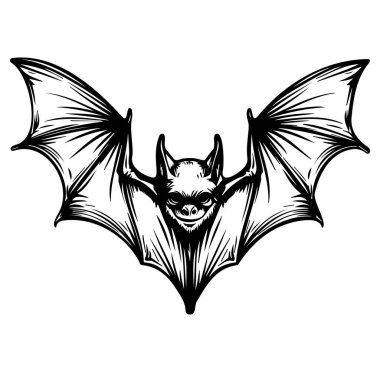 Ürkütücü Atmosfer İçin Karanlık Kanatlı Yarasa Çizimi