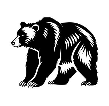 Yaratıcı Tasarımlar için Siyah ve Beyaz Ayı Silüeti