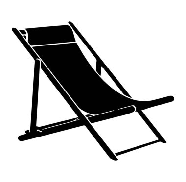 Beyaz Arkaplanda Katlanan Salon Sandalyesinin Siyah Silueti