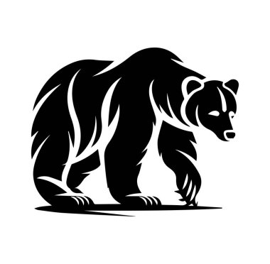 Siyah Ayı Silueti Doğa ve Vahşi Yaşam Teması Tasarımı