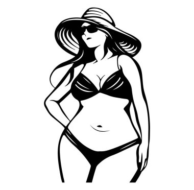 Plaj Pozu 'nda Şapkalı ve Güneş Gözlüklü Zarif Kadın