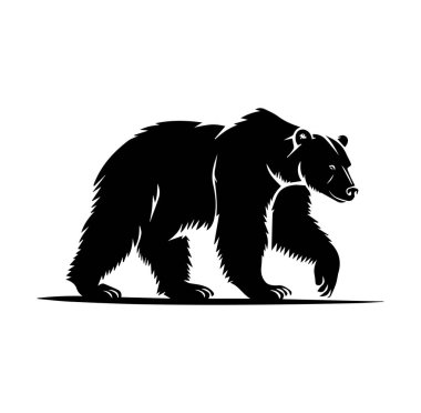 Siyah Tasarımlı Yürüyen Ayının Görkemli Silueti