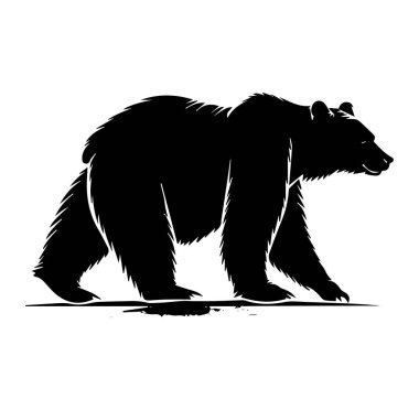 Bir Ayının Yan Görüşte Yürüyüşünün Silüeti Ayrıntılı