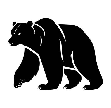 Profil Görünümünde Bir Ayının Siyah Silueti