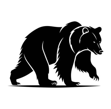 Siyah Ayı Silueti Kalın Sanatsal Tarzda