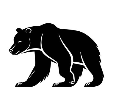 Siyah Ayı Silueti Dinamik Poz Sanatında Yürüyor