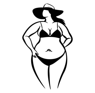 Şapka Poz Veren Bikini 'li Zarif Kadın