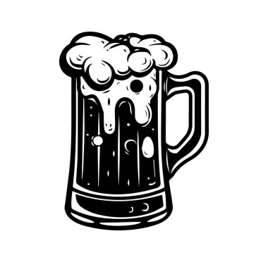 Köpük ve Koyu Sıvı ile Vintage Style Bira Bardağı