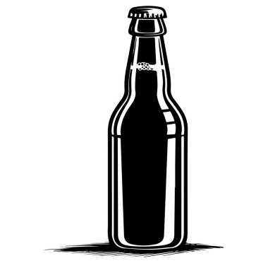 Kapaklı siyah şişe, İçecek Konteynırının İllüstrasyonu