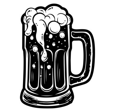 Siyah ve Beyaz Köpüklü Bira Kupasının Ayrıntılı Resimleri