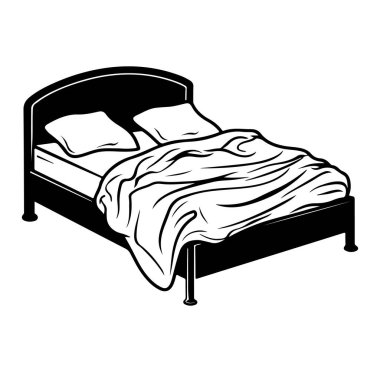 Yumuşak yastıklı ve kırışık battaniyeli rahat bir yatak.