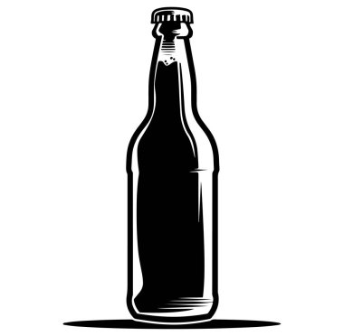 Beyaz Arkaplanda Siyah Siluet Şişe