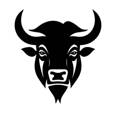 Grafiksel Tasarım için Siyah Boğa Baş Silueti