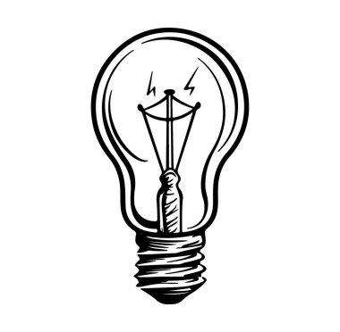 Klasik Biçim ve Zarif Çizgilerle El Çizimi Ampul