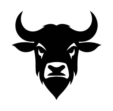 Yoğun İfadeli Siyah Boğa Başlı Siluet