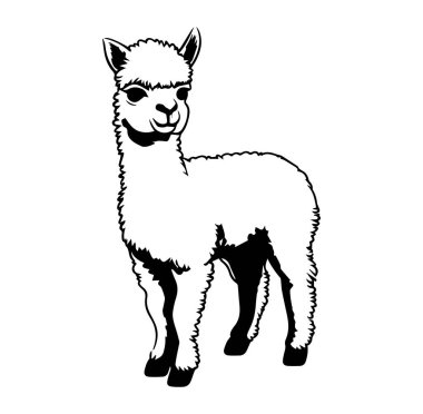 Yaratıcı Projeler için Şirin Çizgi Film Alpaka Çizimi