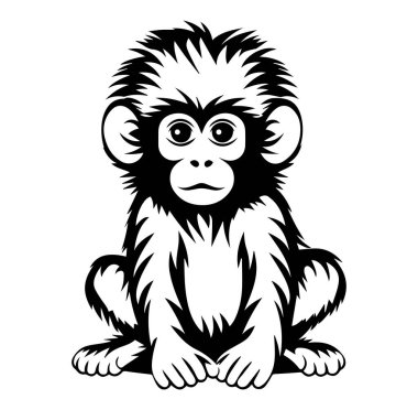 Şirin Çizgi Maymun Yumuşak Kürk Tasarımı ile Oturuyor