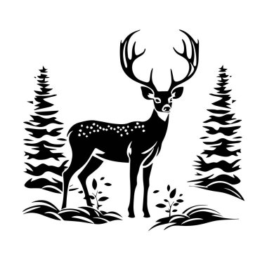 Orman Sahnesindeki Görkemli Geyiğin Zarif Resmi