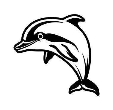 Yaratıcı Projeler için Siyah ve Beyaz Yunus İllüstrasyonu