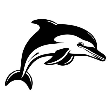 Tasarım Projeleri için Siyah ve Beyaz Yunus Silueti