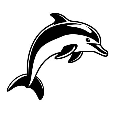 Sanat için Tek Renk Biçimli Yunus Tasarımı