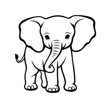 Çocuk Tasarımları İçin Şirin Fil Çizimi