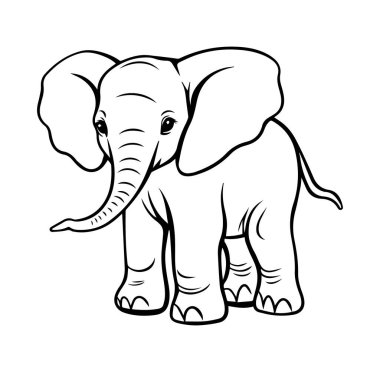 Çocuk Sanatı için Şirin Fil Çizimi