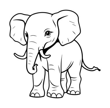 Çocuklar için Sevimli El Çizimi Fil Çizimi