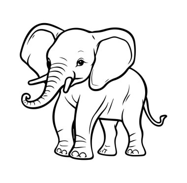 Çocuk Sanatları İçin Şirin Fil Çizimi