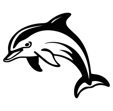 Siyah ve Beyaz Biçimli Zarif Yunus Tasarımı