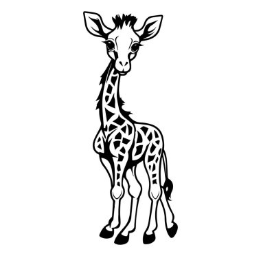 Eşsiz Desen Tasarımlı Zarif Zürafa Çizimi