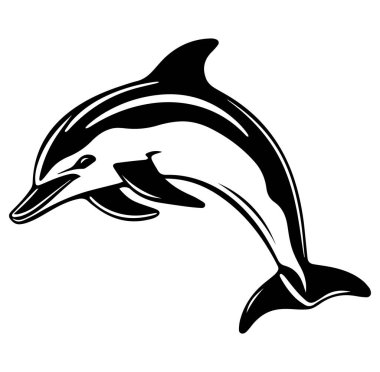 Yaratıcı Projeler için Sıçrayan Yunus Silueti Tasarımı