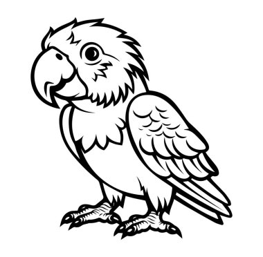 Ayrıntılı Özellikleri ve İfadeleri Olan Çizgi Film Biçimi Papağanı