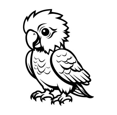 Yaratıcı Projeler için Çizgi Film Biçimi Papağan İllüstrasyonu