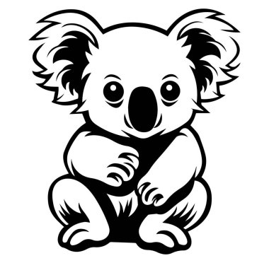 Şirin Koala Komik Çizgi Film Biçiminde Oturuyor