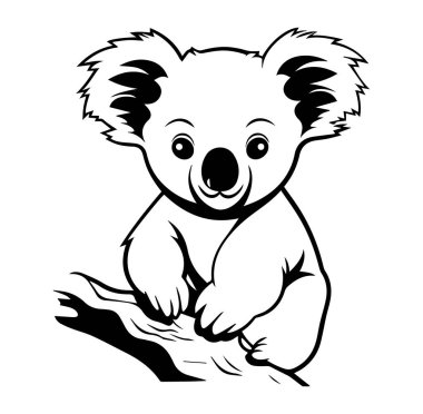 Şirin Koala Karakteri Ağaç Dalında Oturuyor