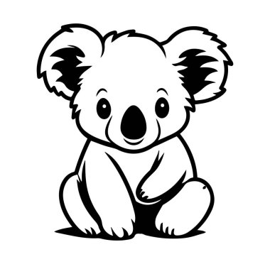 Sevimli Çizgi Film Koala Oyuncu İfadesiyle Oturuyor