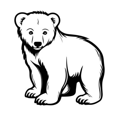 Vahşi Yaşam Sanatı için Sevimli Çizgi Film Stili Ayı İllüstrasyonu