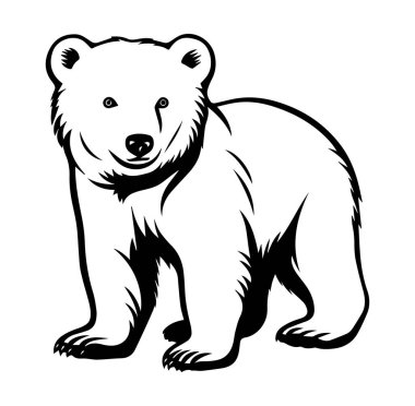 Ayakta Duran Ayı 'nın Siyah ve Beyaz Görünümü