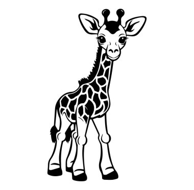 Büyük Gözlü ve Şakacı İfadeli Şirin Çizgi Film Zürafası