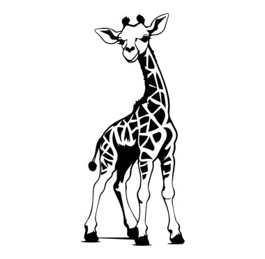 Karmaşık Desen Tasarımlı Zarif Zürafa Silueti
