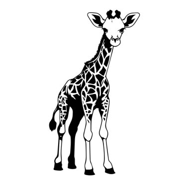 Zarif zürafa silueti stil hayvan tasarımı sanatı