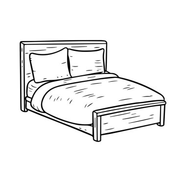 Yumuşak Yastıklar ve Battaniyeli Konforlu ve Basit Yatak Tasarımı