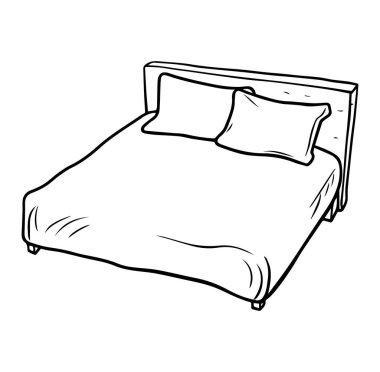 Yastıklı Minimalist Yatak Basit Çizgi Sanat Tarzı