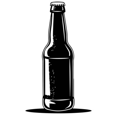 Gölgeli Klasik Cam Şişenin Siyah Silueti