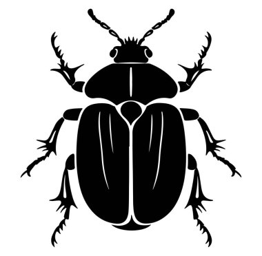 Karmaşık Özellikleri Olan Bir Böceğin Siyah Silueti