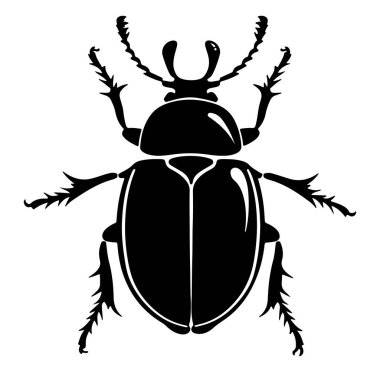 Çizimler için Beyaz Arkaplanda Siyah Böcek Silueti