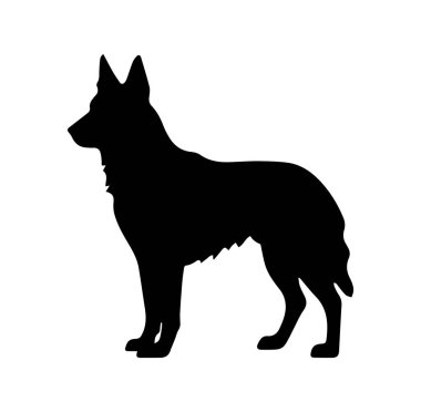 Güçlü Köpeğin Silueti Beyaz Arkaplanda Gururla Duruyor