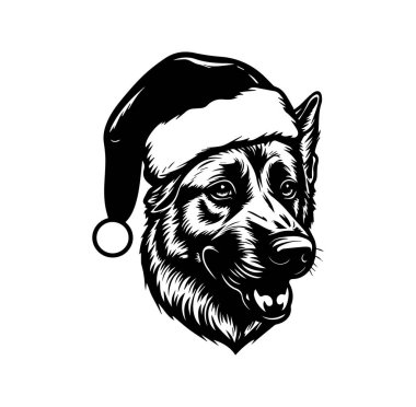 Noel Baba Şapkalı Mutlu Köpek Portresi Bayram Tezahüratı