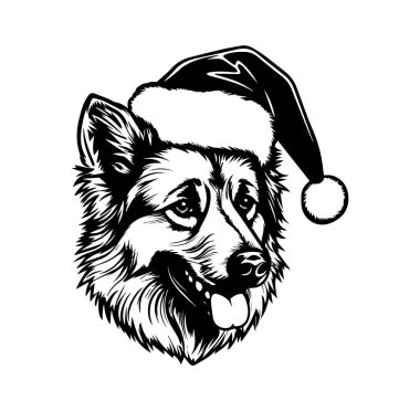 Noel Baba Şapkası Giyen Kutlama Köpeği Noel Tezahüratı